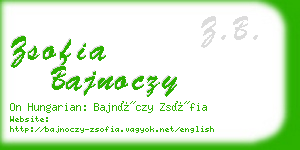 zsofia bajnoczy business card